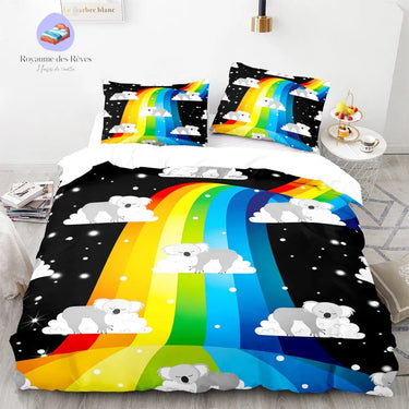 Housse de Couette Koala Arc en Ciel